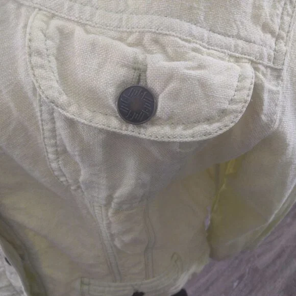 J Jill Light Lime Green Linen Jacket Size Large - Picture 6 of 9